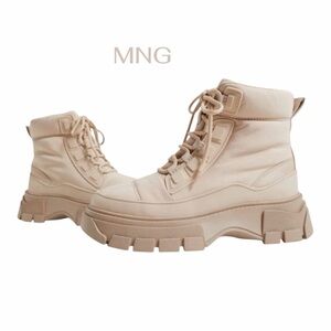 NEW MANGO Women’s Lace Up Chunky Plat Boot Size EUR 40  US 9-9.5